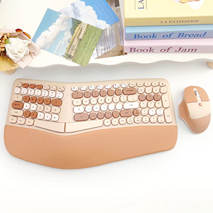 Kit clavier et souris sans fil ergonomique, ensemble clavier et souris multi-appareils, souris et clavier sans fil pour la maison, le bureau et le PC - Product Image 5