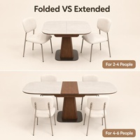 Ensemble de table à manger de luxe en gros avec 4 chaises, design nordique moderne, structure en bois et acier, mobilier pour salle à manger d'hôtel