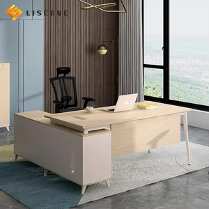 Combinación de Escritorio y Silla de Oficina Liserve, Escritorio de Computadora Ejecutivo Moderno de Metal y Madera Resistente para Uso Doméstico y Comercial - Product Image 3