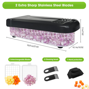 <b>Vegetable</b> <b>Chopper</b> 10-in-1 Multifunctional Food <b>Chopper</b> Professional Onion <b>Chopper</b> with 7 Blades <b>Vegetable</b> Cutter with Container - Product Image 2