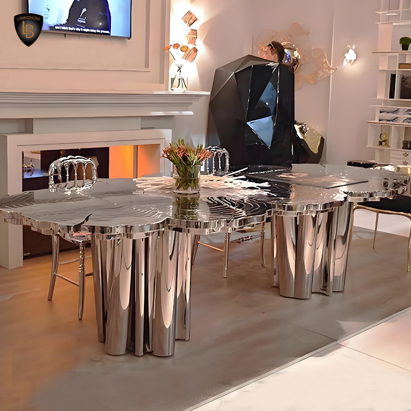 dinning room table elegant stainless steele