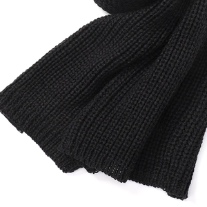 Bufandas tejidas de invierno cálidas a la moda negras lisas baratas para <span class=keywords><strong>hombre</strong></span> - Product Image 4