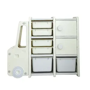 Large-Capacity Car Shape Kids Toy Storage Box Portable Plastic Storage Bins Organizer Stackable Bins For Storage