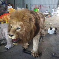 Modèle de lion animatronique réaliste grandeur nature, animal robotique de la jungle pour parcs d'aventure et centres commerciaux, parcs à thème animaliers
