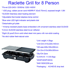 Machine de gril de barbecue électrique sans fumée de contrôle de température intelligent <span class=keywords><strong>professionnel</strong></span> PTFE détachable pour la <span class=keywords><strong>Raclette</strong></span> au fromage domestique - Product Image 6