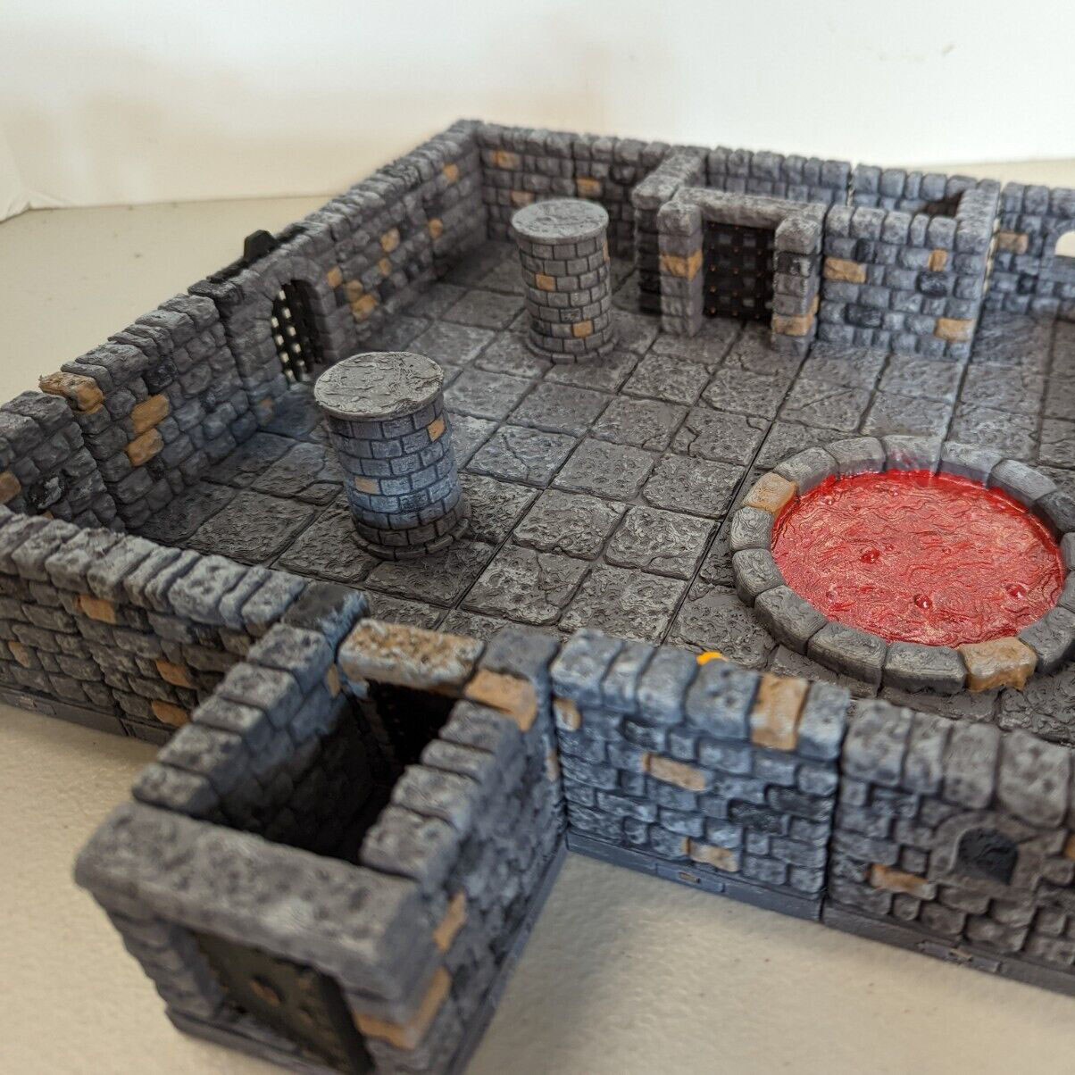 Ролевая пейзаж, Расписанная вручную, местная плитка, Настольная миниатюрная стена с 31 плитой, Красный Бассейн