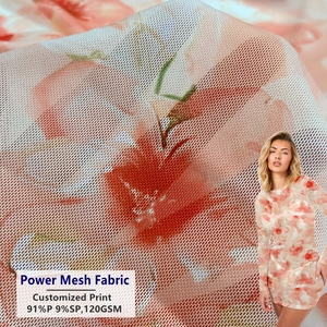 Thoáng Khí Lưới <span class=keywords><strong>Polyester</strong></span> Spandex 4 Cách Căng Đan Tùy Chỉnh Hoa In Kỹ Thuật <span class=keywords><strong>S</strong></span>ố 120gsm Điện Lưới Lưới Vải Cho Ăn Mặc - Product Image 1