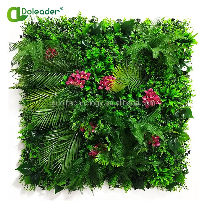 Doleader vườn Nguồn cung cấp thực vật nhân tạo tường 3D Backdrop màu xanh lá cây cho ngoài trời riêng tư và nghệ thuật tường