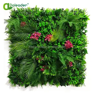 Doleader vườn Nguồn cung cấp thực vật nhân tạo tường 3D Backdrop màu xanh lá cây cho ngoài trời riêng tư và nghệ thuật tường