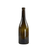 Botellas de Vino Borgoña de Varios Tamaños (350/750/1500ml) con Base Pesada de Vidrio y Tapón de Corcho, Suministro al por Mayor Directo del Fabricante
