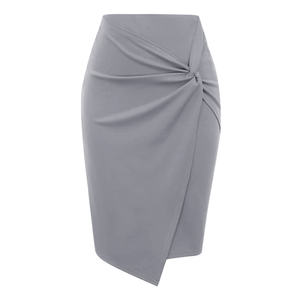 Jupe Crayon de Bureau Professionnelle Formelle pour Femmes Taille Haute Élastique Asymétrique Portefeuille à Porter au Travail - Product Image 4