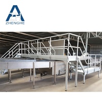 Escabeau modulaire industriel en aluminium amovible pour escalier avec mains courantes et garde-corps