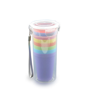 Promoción 9 unids/set BPA GRATIS Plástico PP Taza <span class=keywords><strong>de</strong></span> agua potable con tapa - Product Image 4