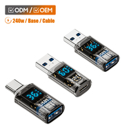 Adaptor MS OEM Tipe-C ke USB Mendukung Transfer Data OTG Tipe-C Male ke Female Tampilan Transparan untuk Arus dan Tegangan