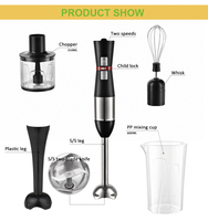 Mixeur Plongeant Électrique 300W pour Cuisine, Mini Batteur Manuel en Plastique avec Verrouillage Enfant et Fouet Unique