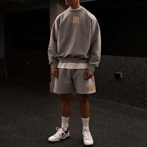 Vêtements d'été pour hommes ensemble deux 2 pièces sweat à capuche et short de survêtement court en coton personnalisé ensemble assorti pour hommes - Product Image 2