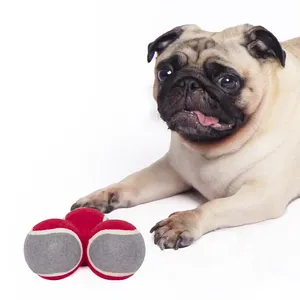 Penjualan terlaris Logo pelanggan penjualan terbaik 2.5 "mainan interaktif hewan peliharaan bermain mainan latihan hewan peliharaan tenis bola anjing mainan karet