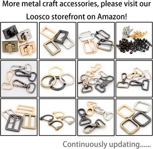 Loosco Zinc <b>Snap</b> <b>Hooks</b> with D Drings Sets Purse Hardware Push Gate Swivel Lobster Claw Clasp Brushed Brass - Product Image 5
