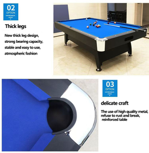 Table de <span class=keywords><strong>billard</strong></span> Oulan P0 7FT avec système de retour automatique des billes, matériau du coussin en MDF, coins de rail en ABS, niveleurs de pieds réglables - Product Image 4