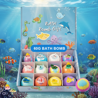 Coffret Cadeau de 12 Bombes de Bain pour Enfants avec Jouets Marins à l'Intérieur, Logo et Parfum Personnalisés, Bombes de Bain Artisanales