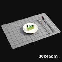 Napperons 3D en EVA RNPT 30x45cm, rectangulaires à coins arrondis, motif galets gris pour la mise en place des tables de restaurant d'hôtel