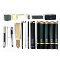 ARTZONE Kit de Crayons à Dessin Professionnel 42 Pièces, Ensemble de Dessin Artistique, Crayons à Dessin au Fusain pour Artistes