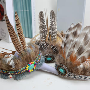 Nouveau Bandeau Cheveux Plumes Naturelles Style Indien pour Enfants et Adultes, Accessoire <span class=keywords><strong>de</strong></span> Déguisement et <span class=keywords><strong>de</strong></span> Spectacle Sauvage, Idéal pour le Cosplay - Product Image 2