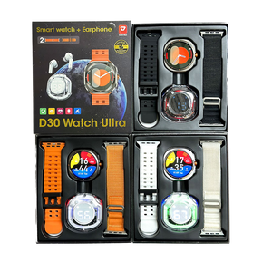 Reloj inteligente D30 Ultra con pantalla HD IPS, auriculares TWS de doble banda, rastreador de actividad inteligente y resistente al agua IP68 para usuarios de Android - Product Image 1