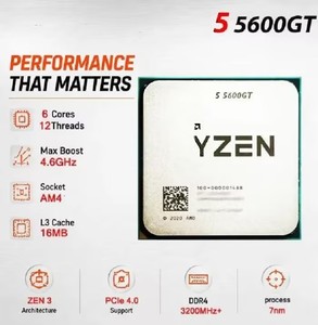 Procesador de Escritorio Original Desbloqueado R5 5600GT de 6 Núcleos y 12 Subprocesos, 3.6GHz Base, 4.6GHz Boost, 7nm AM4 - Product Image 2