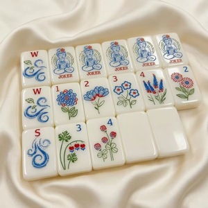 Ensemble de Mahjong de luxe en acrylique de haute qualité, style américain/<span class=keywords><strong>Florence</strong></span>, portable, pour quatre joueurs, divertissement - Product Image 1