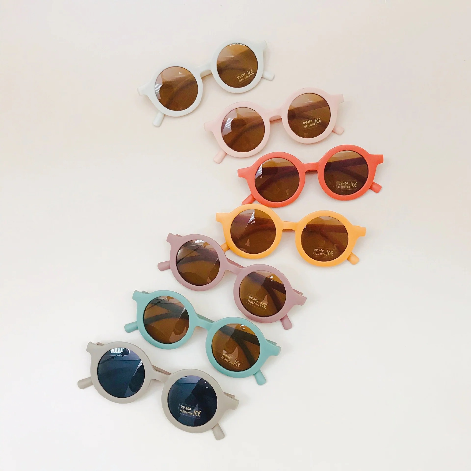 Lunettes De Soleil Enfants - Cadre Or Miroir Bleu - UV400 - Style Rétro Pilot - Neuf étiqueté