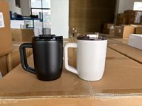 Mug isotherme en acier inoxydable de 15 oz, tasse à double paroi avec poignée supérieure anti-fuite, mugs à café colorés, bouteille à lait