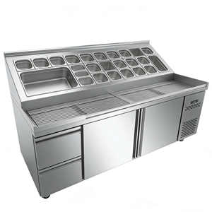 Équipement de réfrigération commerciale, réfrigérateur à double compresseur, 59 pouces, sous le comptoir, table de préparation pour salades, sandwichs, pizzas - Product Image 4