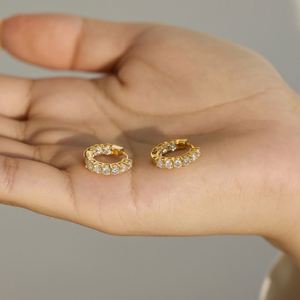 Dylam Classic Design Top High Jewel 925 Sterling <b>Silver</b> D VVS1 Moissanite Stone Eternity Hoop <b>Clip</b>-on Earrings for Women Daily - Product Image 4