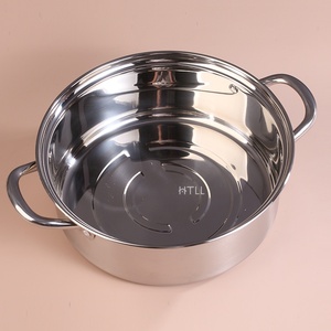 Grande marmite à soupe en acier inoxydable 304 avec couvercle en verre. Casserole en acier inoxydable adaptée aux cuisinières à gaz ou à <span class=keywords><strong>induction</strong></span>. - Product Image 2