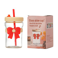 Meilleures ventes : Gobelet en verre coloré avec paille, portable, pour fêtes en extérieur, souvenirs de mariage, cadeaux, bouteille d'eau en verre, vente en gros