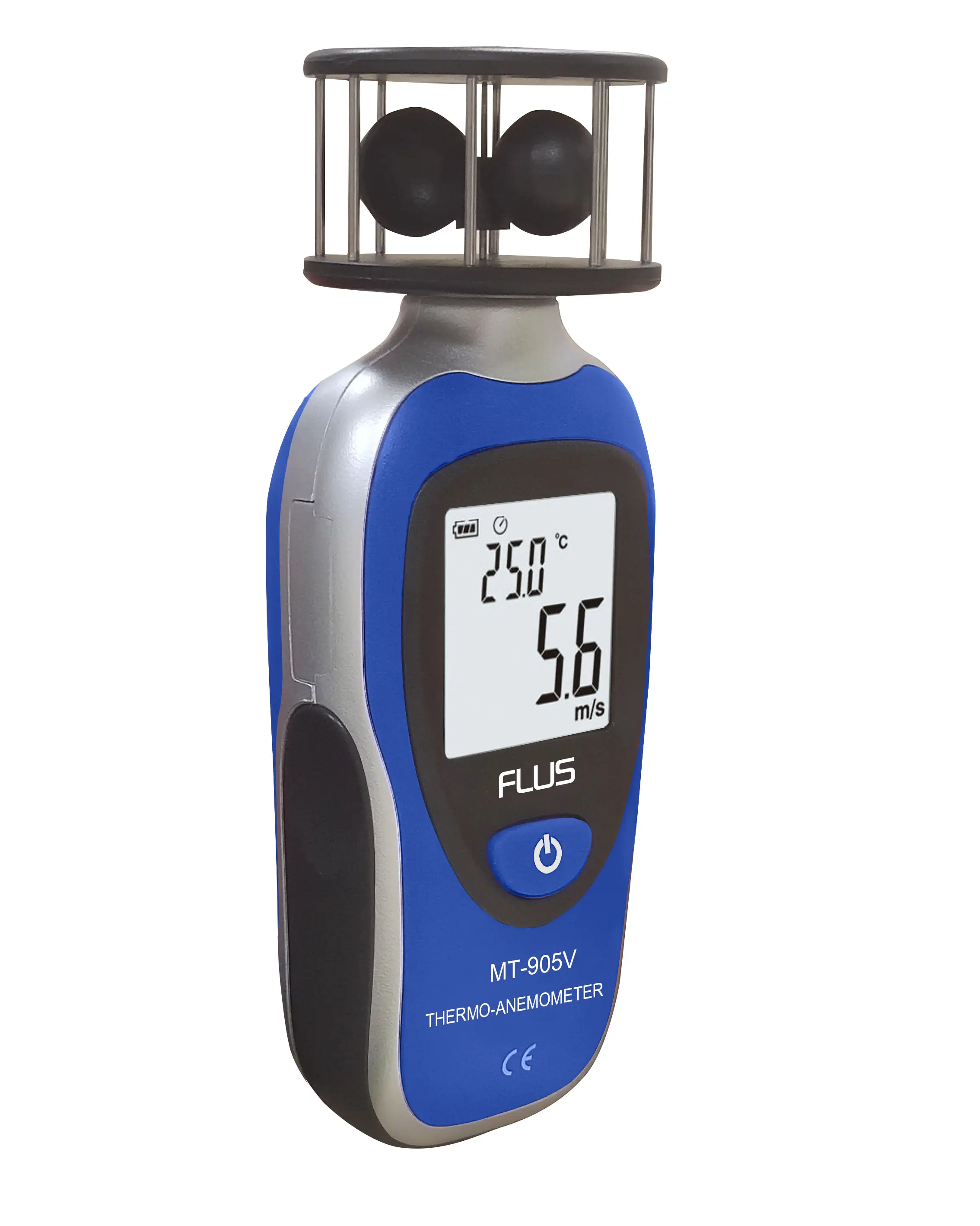 Профессиональный цифровой анемометр для измерения скорости ветра и температуры потока воздуха, инструмент для определения объема воздуха, направления и влажности