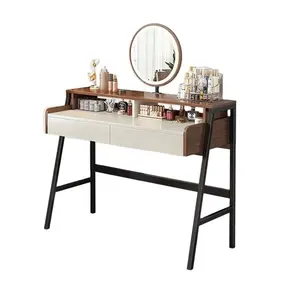 Tocador Dormitorio Simple Moderno Pequeño Apartamento Individual con Espejo y Luz Mesa de Maquillaje Simple de Lujo
