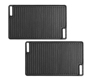 Heavy-Duty gang hình chữ nhật vỉ nướng 18*10.2 inch cho nướng nấu ăn thịt xông khói Pan hai mặt pre-dày dạn tráng lớn Pan - Product Image 2