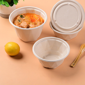 Échantillon gratuit bols en papier jetables de 750ml bol à salade de nouilles en pulpe de bagasse conteneurs d'emballage alimentaire personnalisés pour les fêtes de camping - Product Image 6