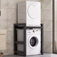 Étagère de rangement double couche pour lave-vaisselle, sèche-linge et lave-vaisselle, à poser au sol, non pliable, superposable, design flexible