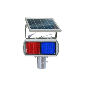 Solar Traffic Warning <b>Light</b> Led Flashing Dual Side Aluminum <b>Pole</b> Mount Ip65 Road Signal Lamp - Product Image 5