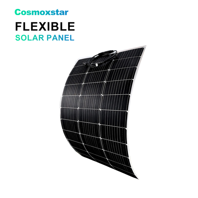 Cosmoxstar Thin Lightweight 100W ETFE Flexible IP68 Solar Panel Frameless Black High Efficiency 21.7%