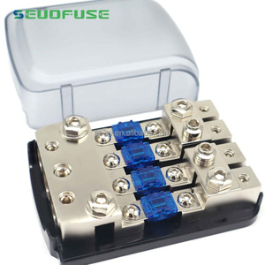 Borne de distribution d'alimentation audio pour voiture Bloc de fusibles 60A 4 entrées <span class=keywords><strong>3</strong></span> sorties Porte-fusible ANL avec couvercle anti-poussière - Product Image 2