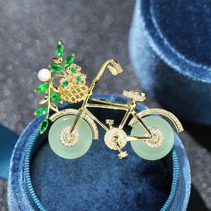 2024 nueva llegada único Jade bicicleta broche Pin decorativo lindo chica bicicleta pines <span class=keywords><strong>accesorios</strong></span> de moda joyería regalo Hijab broches divertidos - Product Image 2