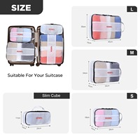 Ensemble de 4 cubes d'emballage de compression de sac noir personnalisés de style tendance personnalisable pour les voyages en plein air