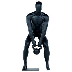 Manichino Nero a Corpo Intero con Testa per Esposizione di Abbigliamento Maschile, Negozi di Abbigliamento, Sport come Basket e Corsa - Product Image 3