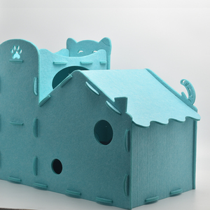 Épissure faite à la main en feutre chat grotte respirant pli plat feutre chat et chiot <span class=keywords><strong>maison</strong></span> cachette confortable pour chats d'intérieur - Product Image 3