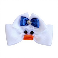 Sacarla Mignon Nœud Papillon en Ruban Grosgrain Motif Poussin de Pâques pour Bébés Filles et Enfants, Accessoire Cheveux de Fête
