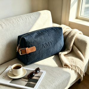Trousse de Toilette Oxford Tendance, Sac de Voyage Maquillage en Oxford avec Poignée en PU, Pochette de Rangement Cosmétique Personnalisable avec Logo Brodé - Product Image 2